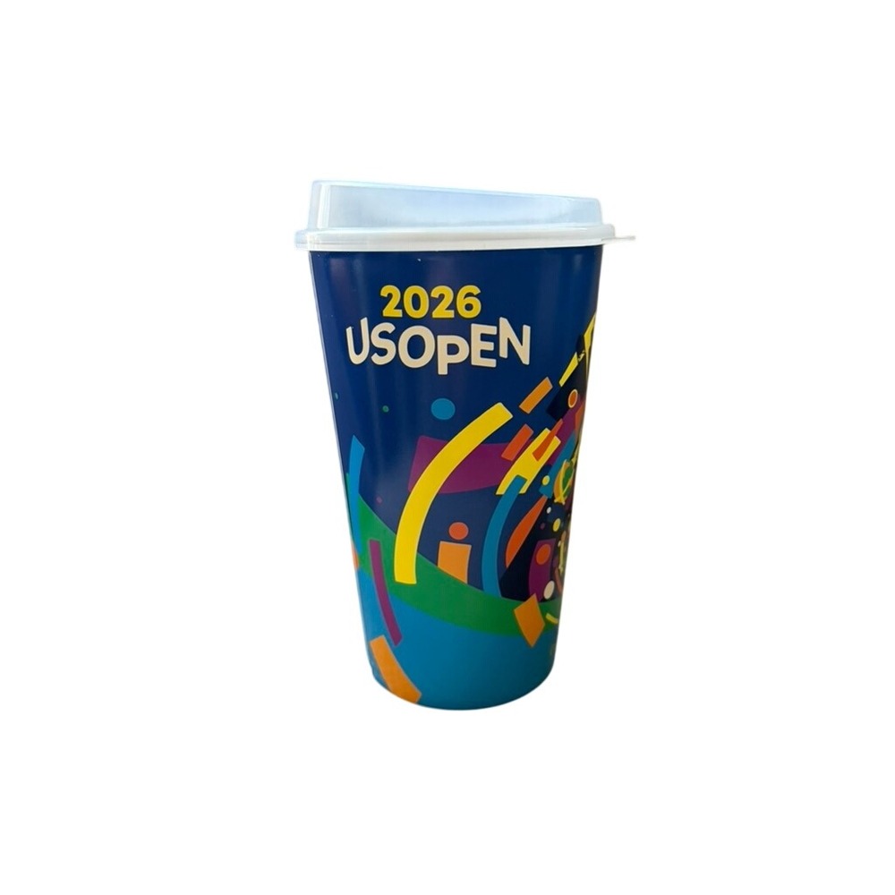2026 US Open Tennis Souvenir Cup New York Story Plastic Tumbler with Lid Blue